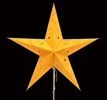 Lotus orange - Foldable glowing star, paper poinsettia with 5 points, 60 cm
